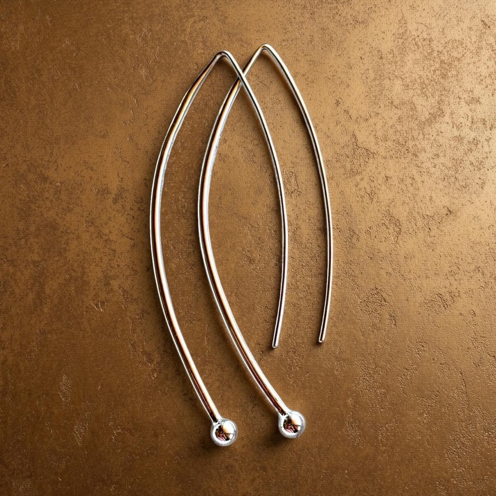 Silpada “Spheres on Wires” 925 Sterling Silver Threader Earrings (Balancing Act)